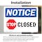 Signmission Closed Sign With Symbol, 7 in W x Rectangle, Vinyl Decal OS-2PACK-NS-D-57-L-10684 - alternate 3